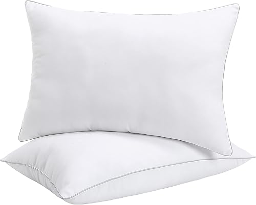 Marina Decoration Oreiller Almohada de cama transpirable para dormir de lado y de espalda almohada de colección de hotel paquete de 2 piezas 195 x