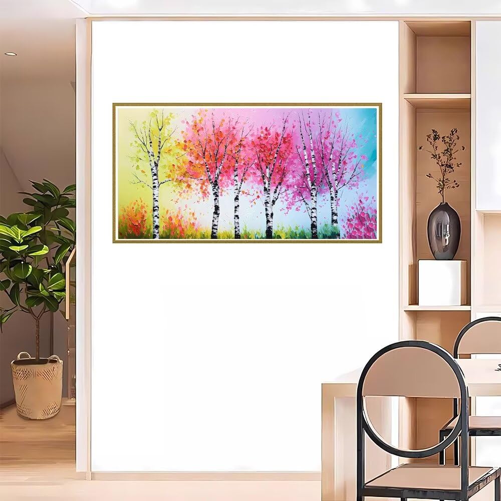 5D DIY Diamond Painting Kit Completo, betulla argentata Diamantini Strass Ricamo a Punto per Adulti Bambini Decorazione Casa, Kit per Pittura Diamante Mosaico Fai Da Te, per Decor Casa 50x100cm S-11