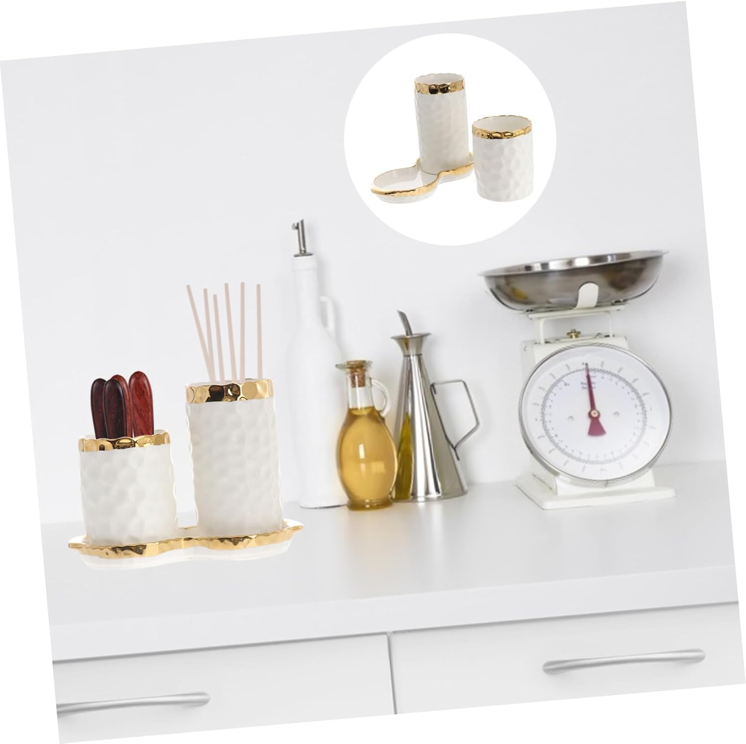 1 Set Chopstick Holder Modern Fancy Utensil Small Kitchen Party Countertop Organizer Ceramics