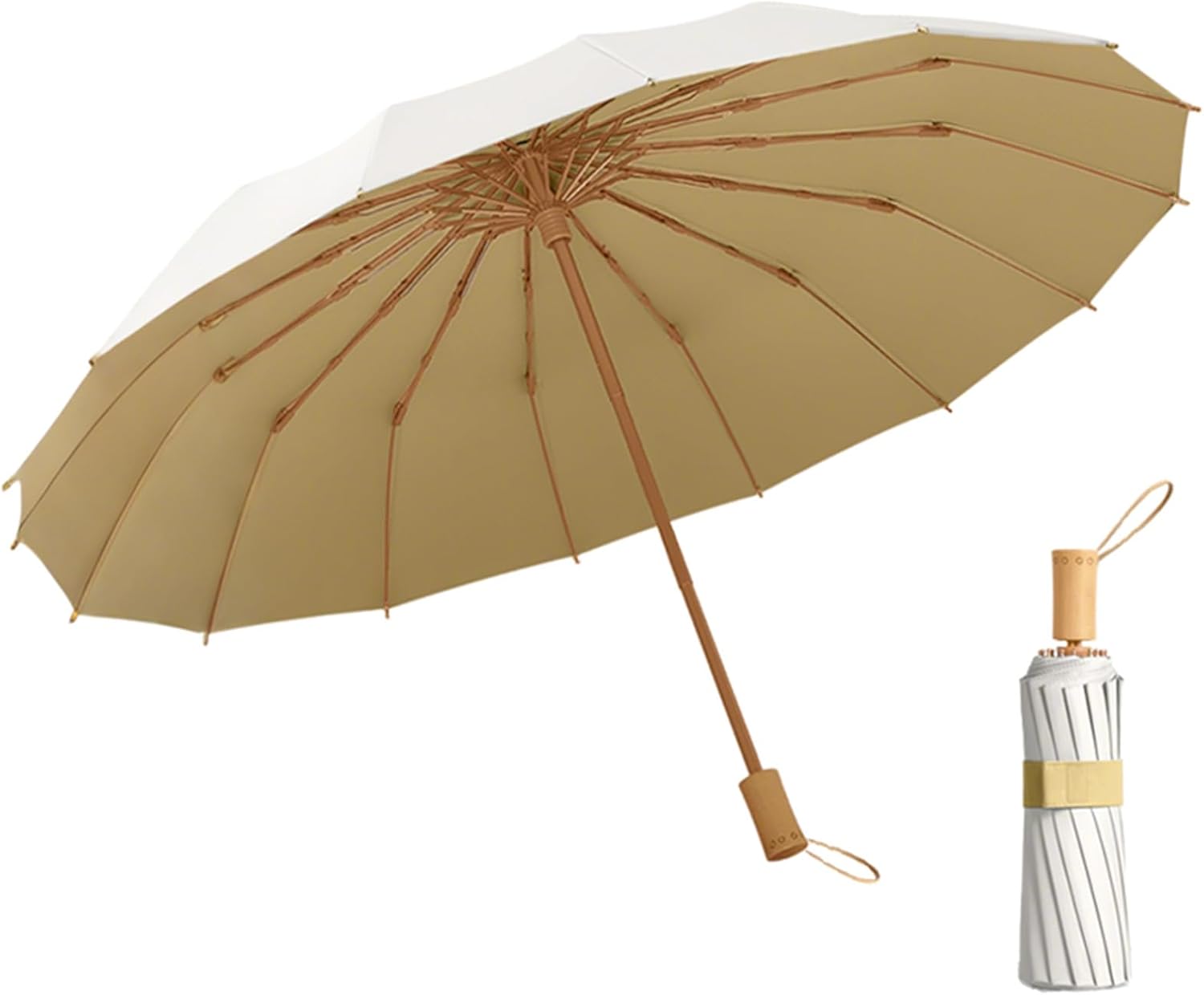 Compact Folding Umbrella, Windproof Travel Umbrella with UPF 50+ UV Protection