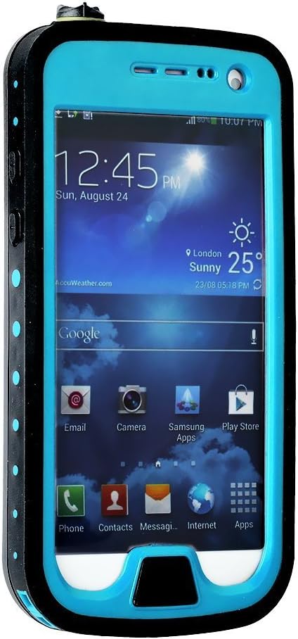 Samsung S4 Mini Case, Weggo Full-Body Waterproof Shockproof Dirtproof Durable Full Sealed Protection Case Cover With Kickstand For Samsung Galaxy S4 Mini I9190 I9192 I9195 I9198 - SkyBlue