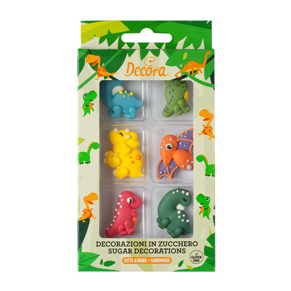 Decora 0500428 Kit de 6 décorations en sucre Jurassique