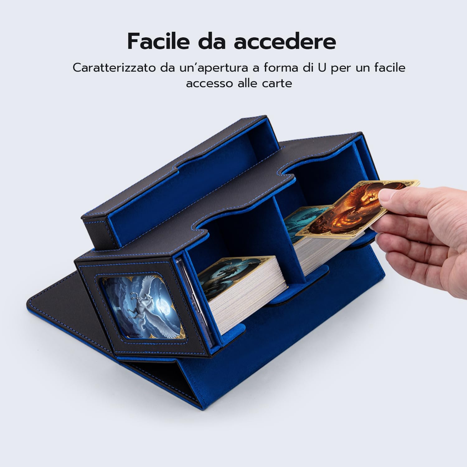 Wigearss Scatola Porta Mazzi, Box Porta Mazzo, Dippio Deck Box per Carte MTG, Carte TCG, Capacità di 300+ Carte Collezionabili