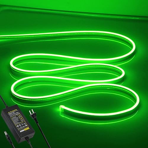 Miniatura 30 de Luces LED de neón flexibles blancas de 16.4 pies/5 m, 12 V CC, impermeables, luces LED de neón flexibles para decoración de interiores y exteriores