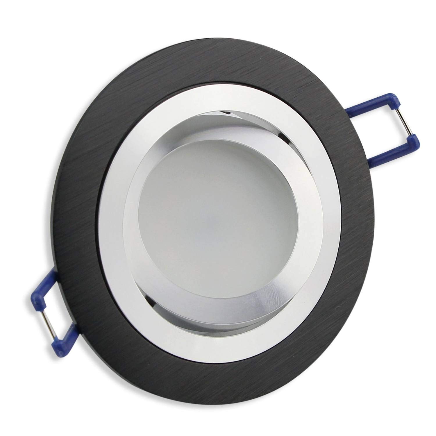 Light Design Dreesbach - Lote de 6 focos led empotrables (230 V, regulables y súper planos, orientables, agujero de 80 mm, aluminio)