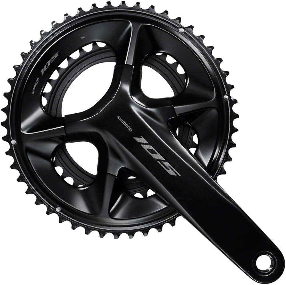 SHIMANO 105 FC-R7100 Crankset - 170mm, 12-Speed, 52/36t, 110 Asymmetric BCD, Hollowtech II Spindle Interface, Black