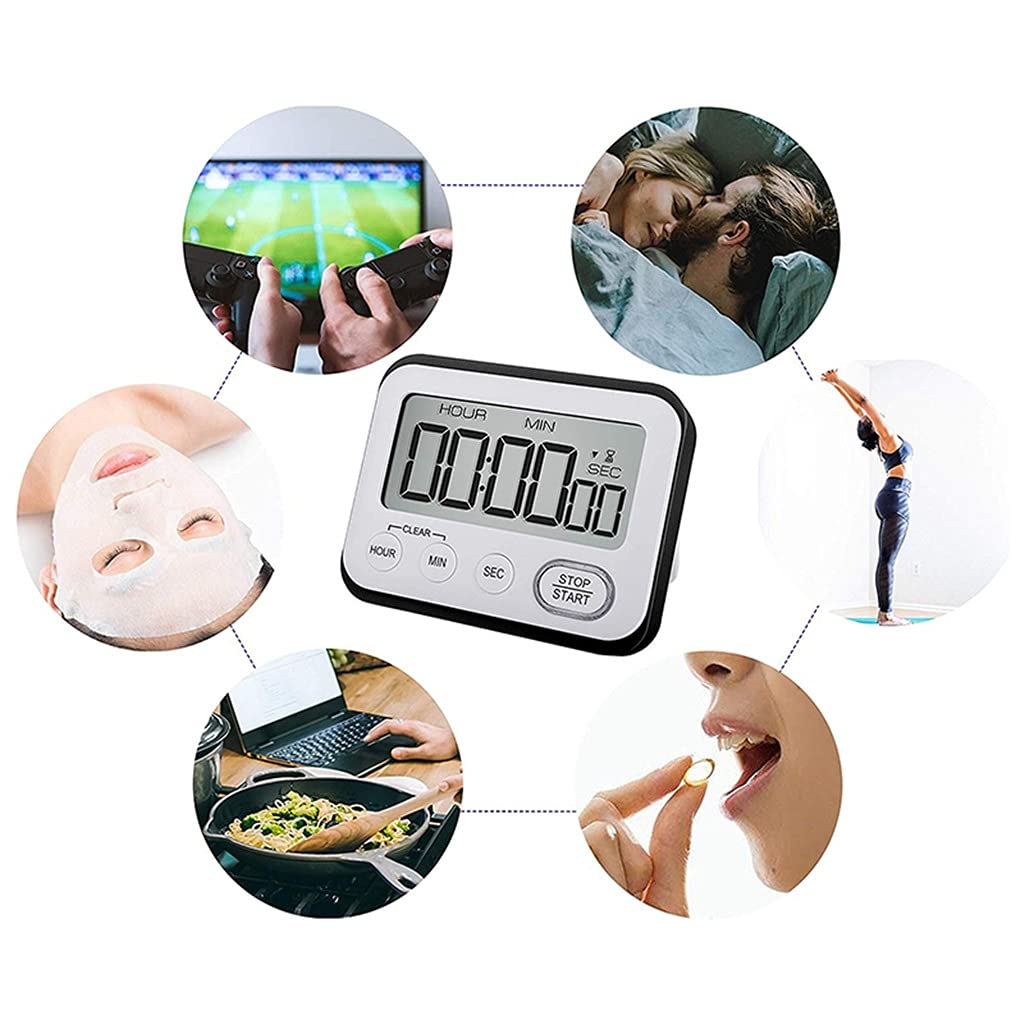 minutnik, Digital Kitchen Countdown Timer Teachers Classroom Counter Large LCD Loud Kids Clock Mini Small Stopwatch(Roze)