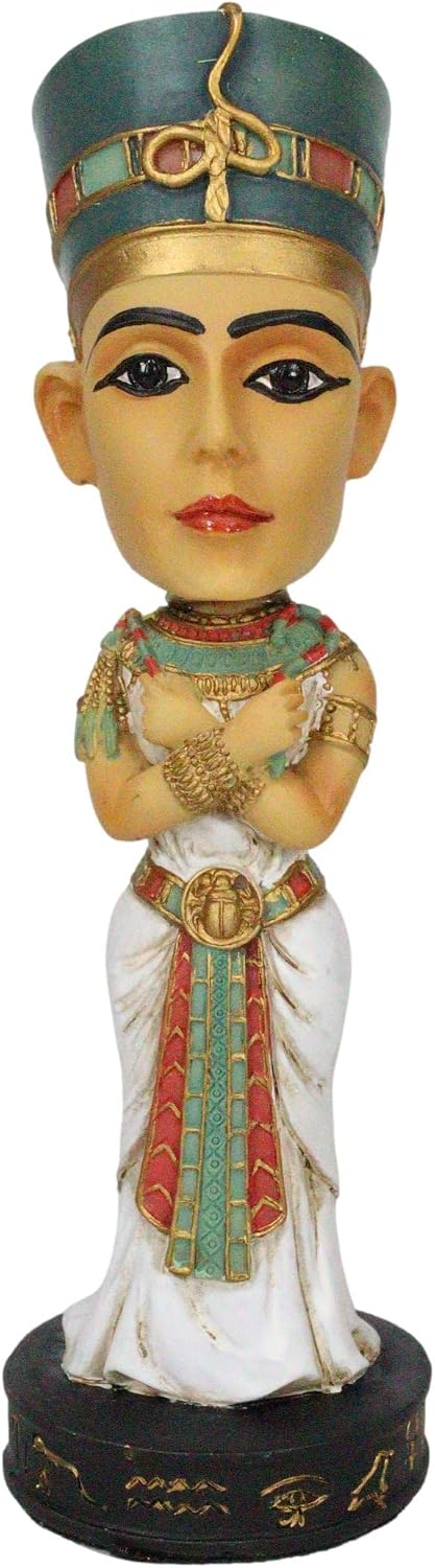 Ebros Gift Egyptian Dynasty Queen Nefertiti Bobblehead Figurine Legends of Egypt Collectible Bobble Head Head Knocker Gods and Goddesses of Egypt Ancient Kingdom Decor