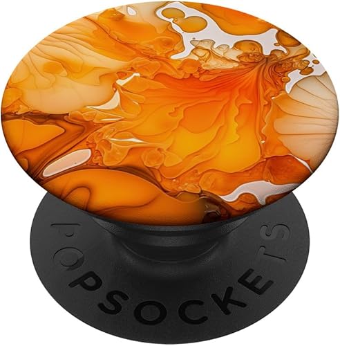 Tinta Naranja Abstracto Ilustración Teléfono Popper Mármolado PopSockets Estándar PopGrip