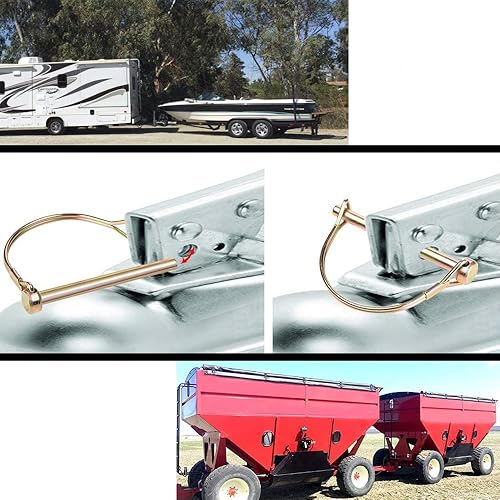 Miniatura 6 de 10 clavijas de acoplador de remolque de 14 pulgadas x 2-34, pasador de bloqueo de alambre de PTO, pasador de acoplador de alta resistencia, pasador