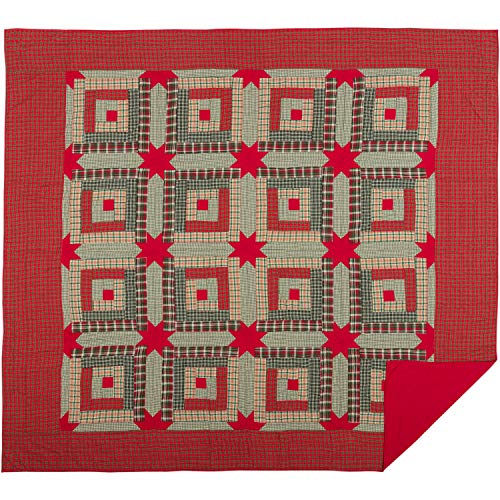 VHC-Brands-Forreston-Cabin-King-95x105-Quilt-Red VHC Brands Forreston Cabin King 95×105 Quilt Red