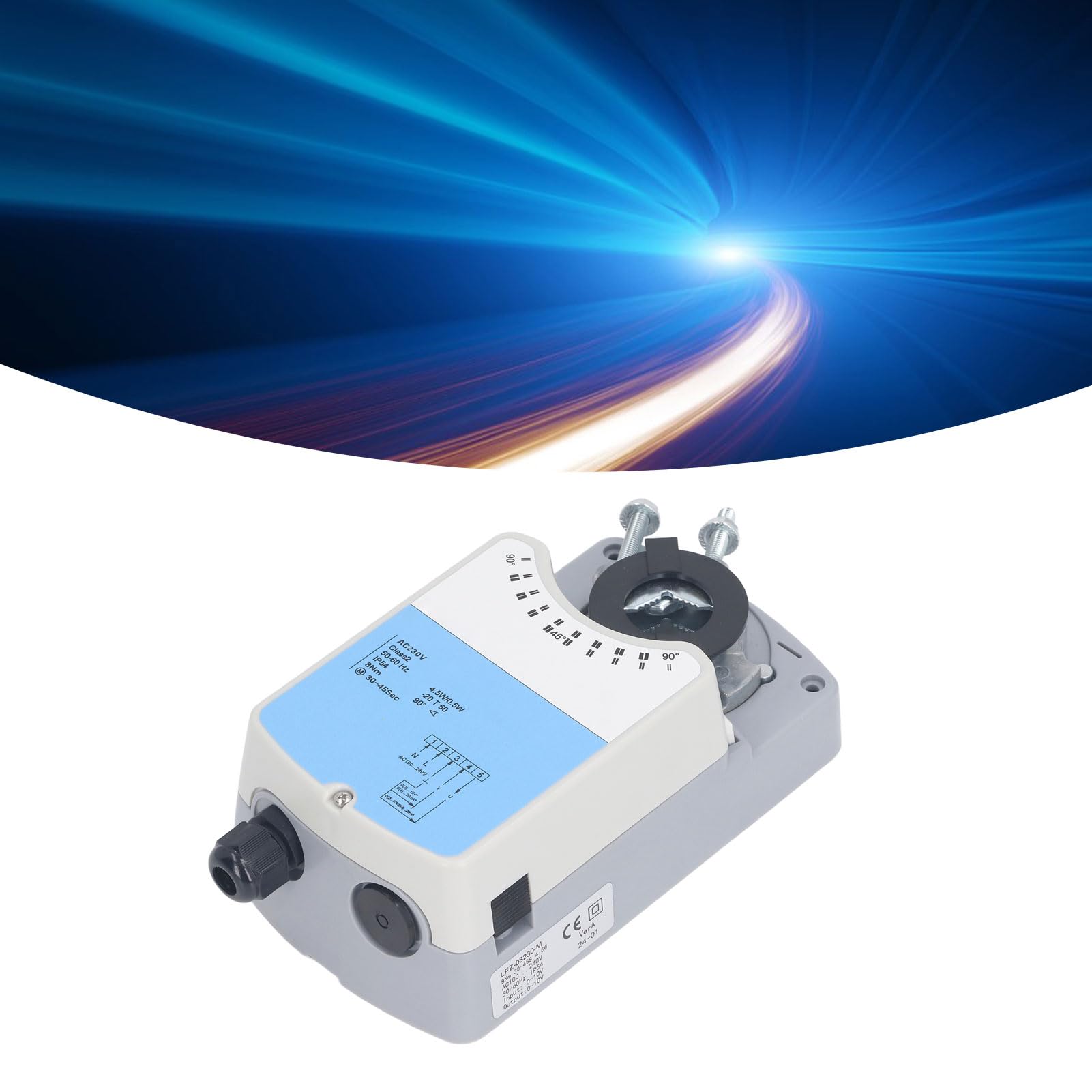 Actuador de Válvula de Aire Eléctrica, Motor sin Escobillas de CC, ángulo de Rotación Ajustable, Controlador de Válvula de Aire LFZ-08230-M, CA 230 V
