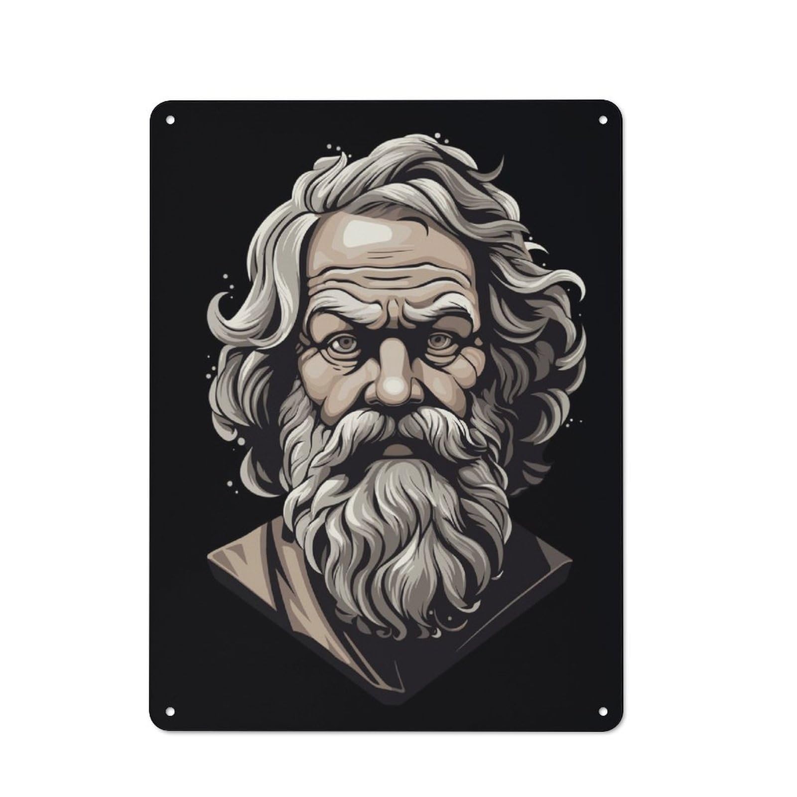 Junmoney Socrates Greek Philosopher Vintage Tin Sign 40X30cm With For Living Room Or Hallway, For Living Room Decor Lovers
