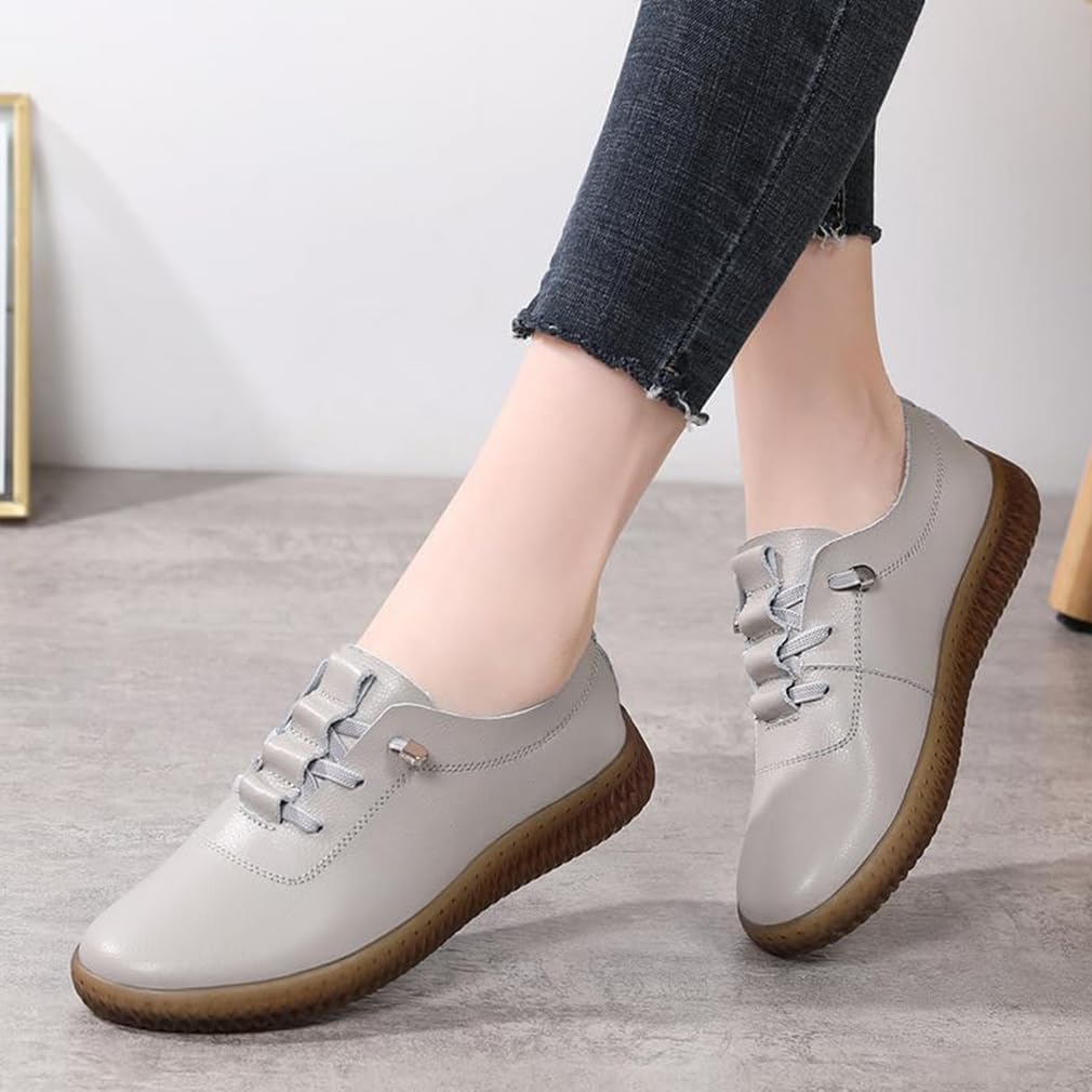 Loafers and Loafers Women's Comfortable Leather Derbies Soft Flat Casual Shoes Simple Woman image 2