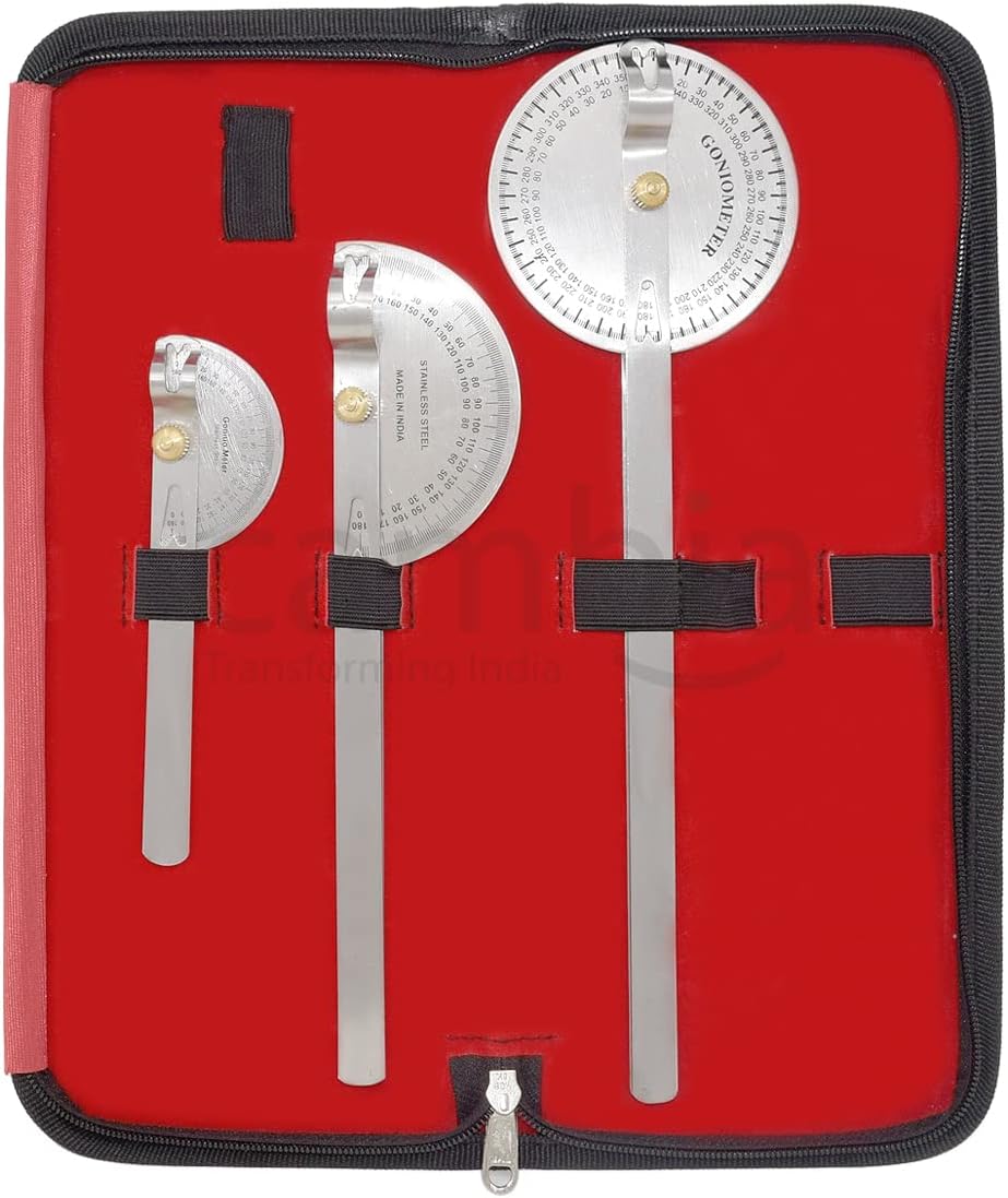 Cambia Premium Quality Stainless Steel Goniometer Set of 3 Designed for accurate measurement of joint angles