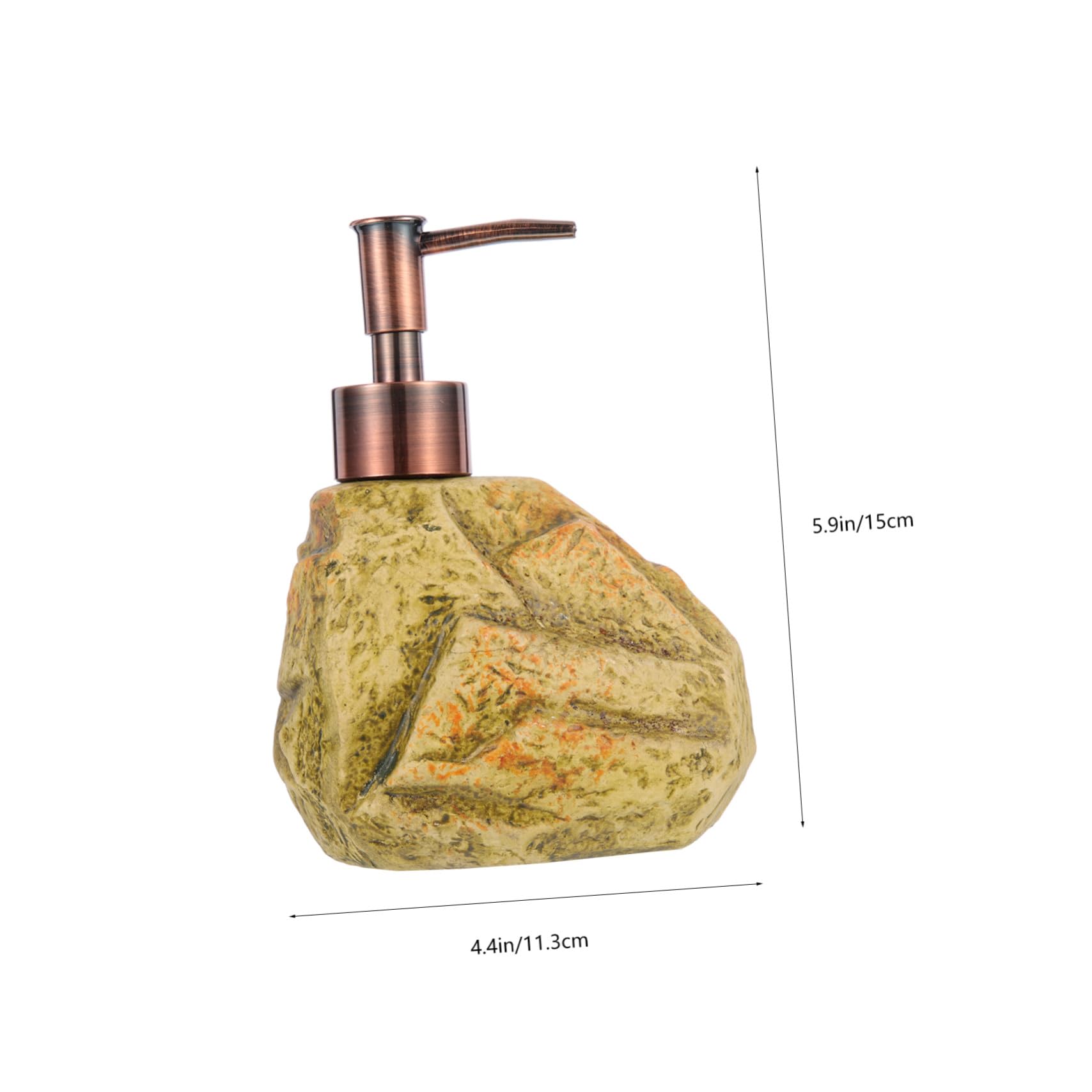 Anneome Flacone con Pompa Dosatore da 310 Ml in Ceramica Stile Vintage a Forma di Pietra, Dispenser Sapone per Bagno, Design Naturale e Resistente per Uso Familiare