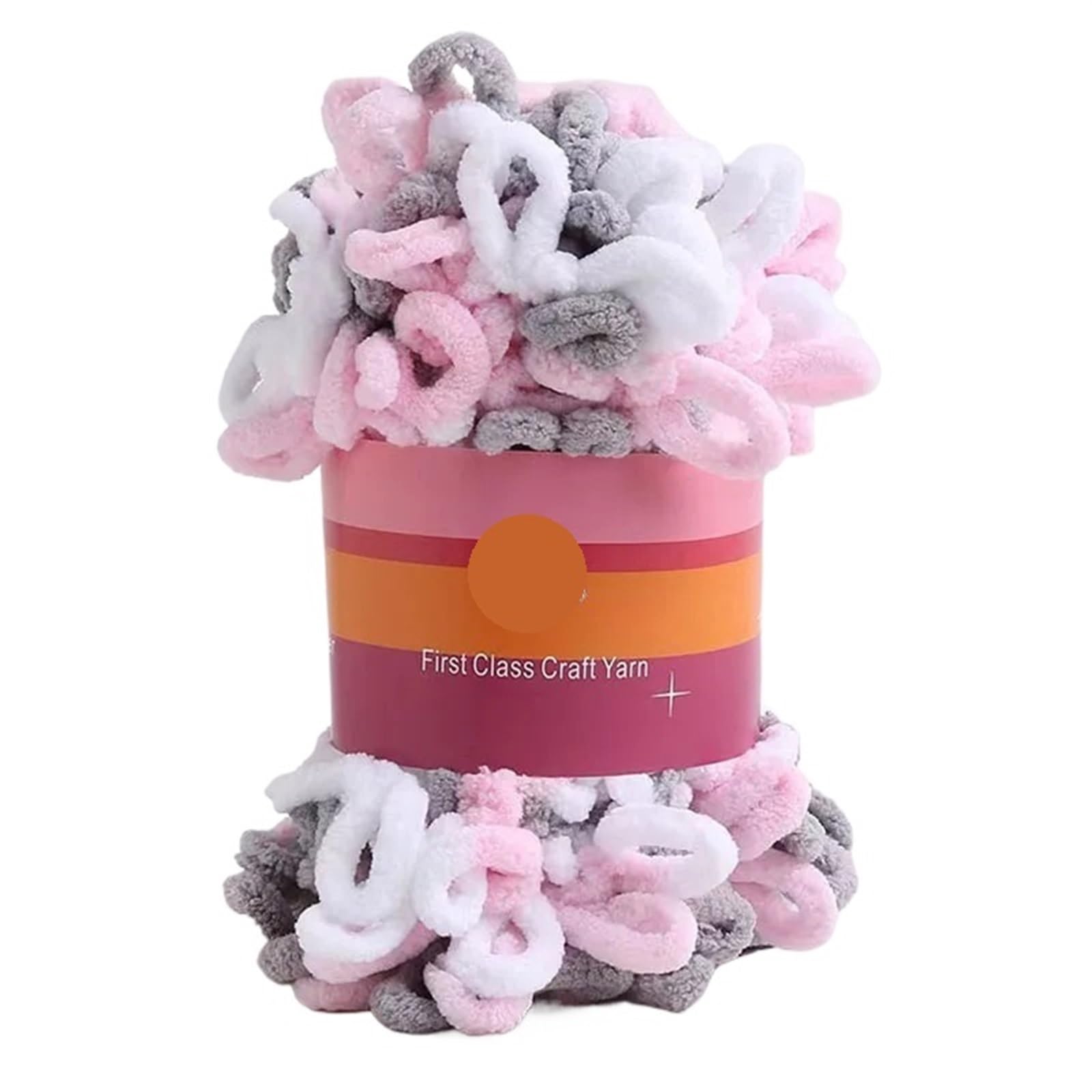 Fil de Boucle Doigt en Polyester, 2 pièces 100 g/Rouleau Boucles gonflées, Gros Fil Chenille tissé à la Main, Fils épais for Tapis Couverture au Crochet(Color s)