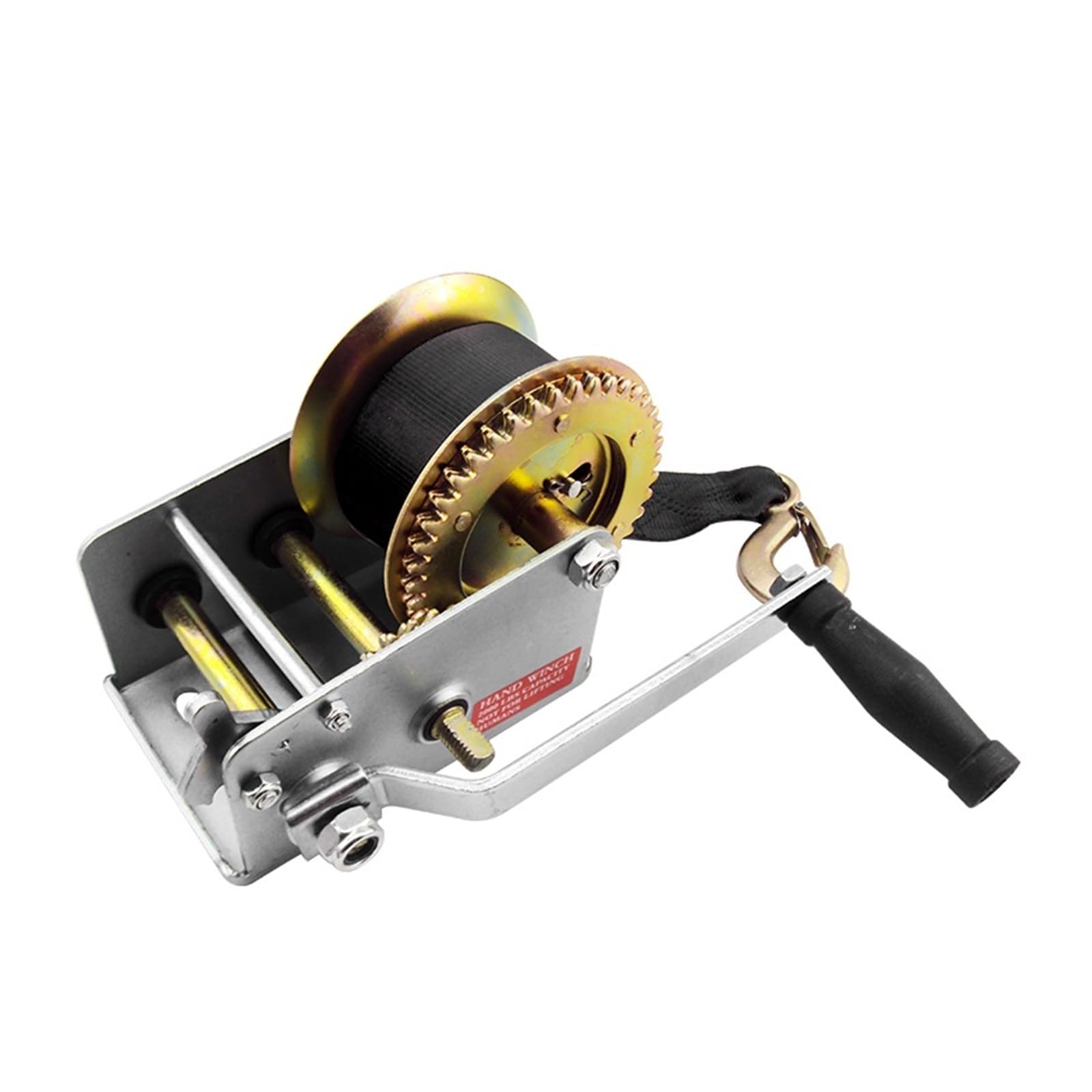 Hand Winch, 2000LBS / 900KG 8M Extra Long Synthetic Strap, Hand Winch Webbing Car Boat Trailer