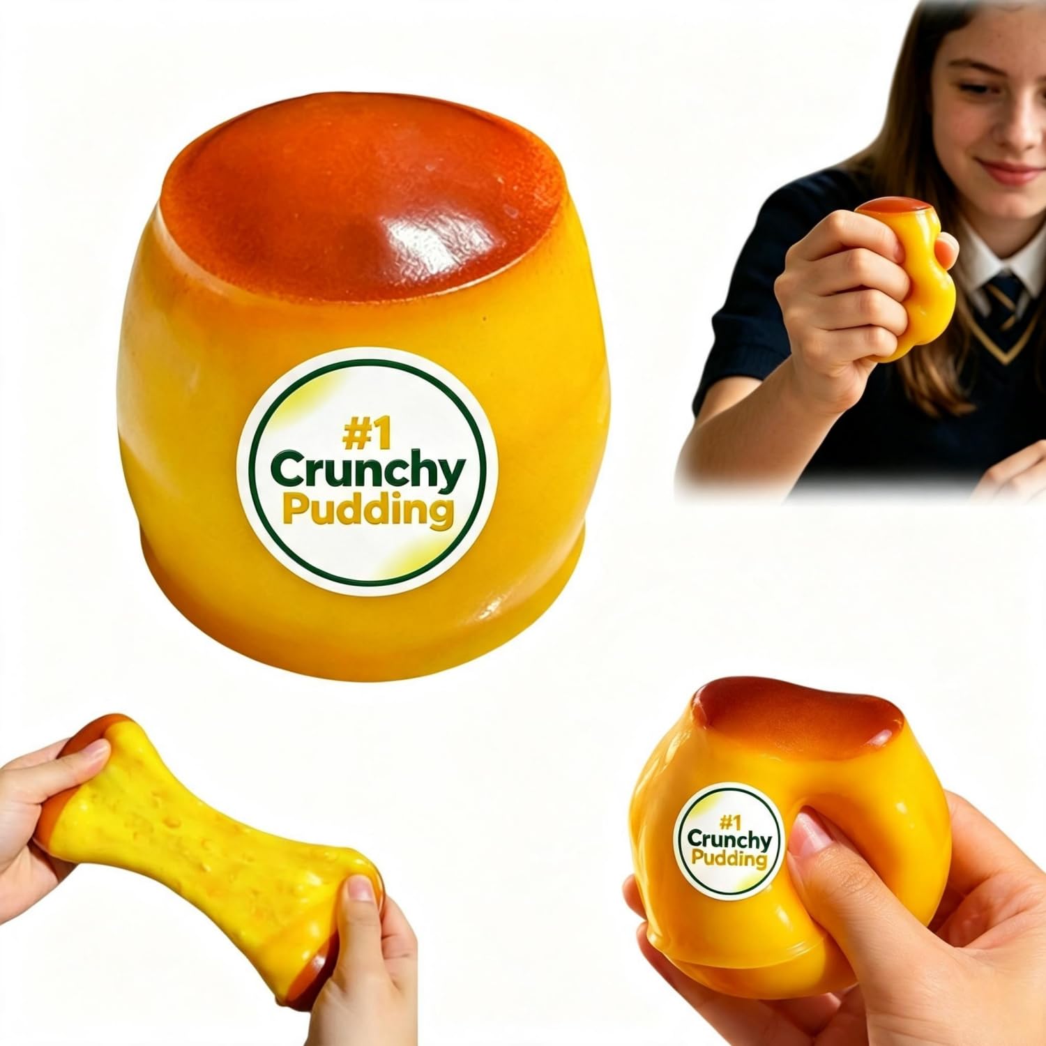 Crunchy Pudding Squishy Asmr Stress Ball with Colorful Beads Filling — image 1