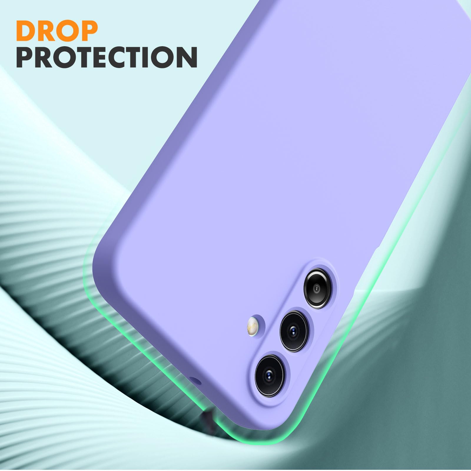Vansdon Cover Compatibile con Samsung Galaxy A16 4G/5G, 2 Pellicola Protettiva in Vetro Temperato, Gomma Gel di Silicone Liquida Antiurto Custodia - Viola