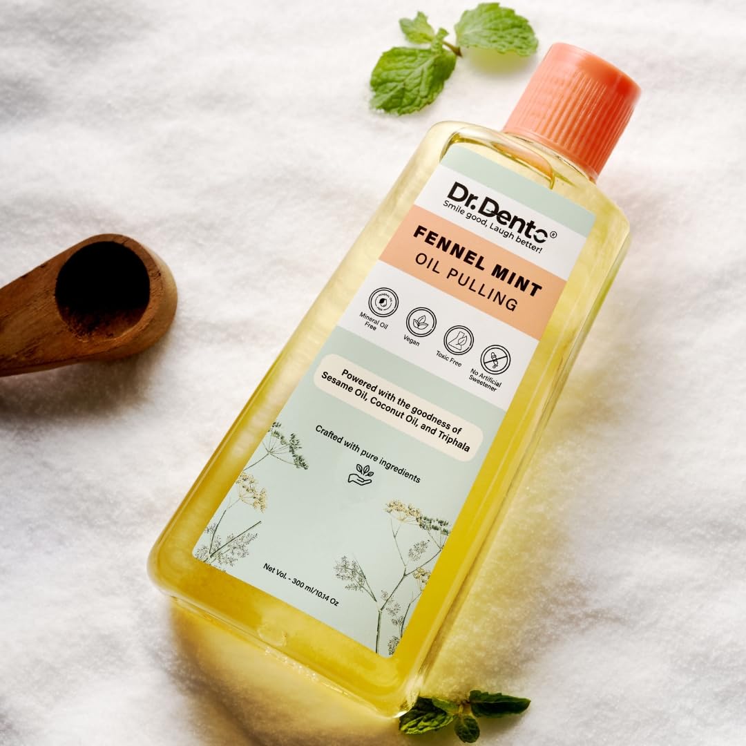 Dr. Dento fennel mint oil pulling | Ayurvedic Oral Care | Fresh breath and mix all natural coconut oil for detox. Healthy teeth and gums (300 ml) Dr. Dento fennel mint oil pulling | Ayurvedic Oral Care | Fresh breath and mix all natural coconut oil for detox. Healthy teeth and gums (300 ml)
