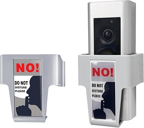 Miniatura 7 de Letrero con texto en inglés "No soliciting" para casa, compatible con timbres de puerta 12 Plus y 2 generación, letrero con texto en inglés "Please