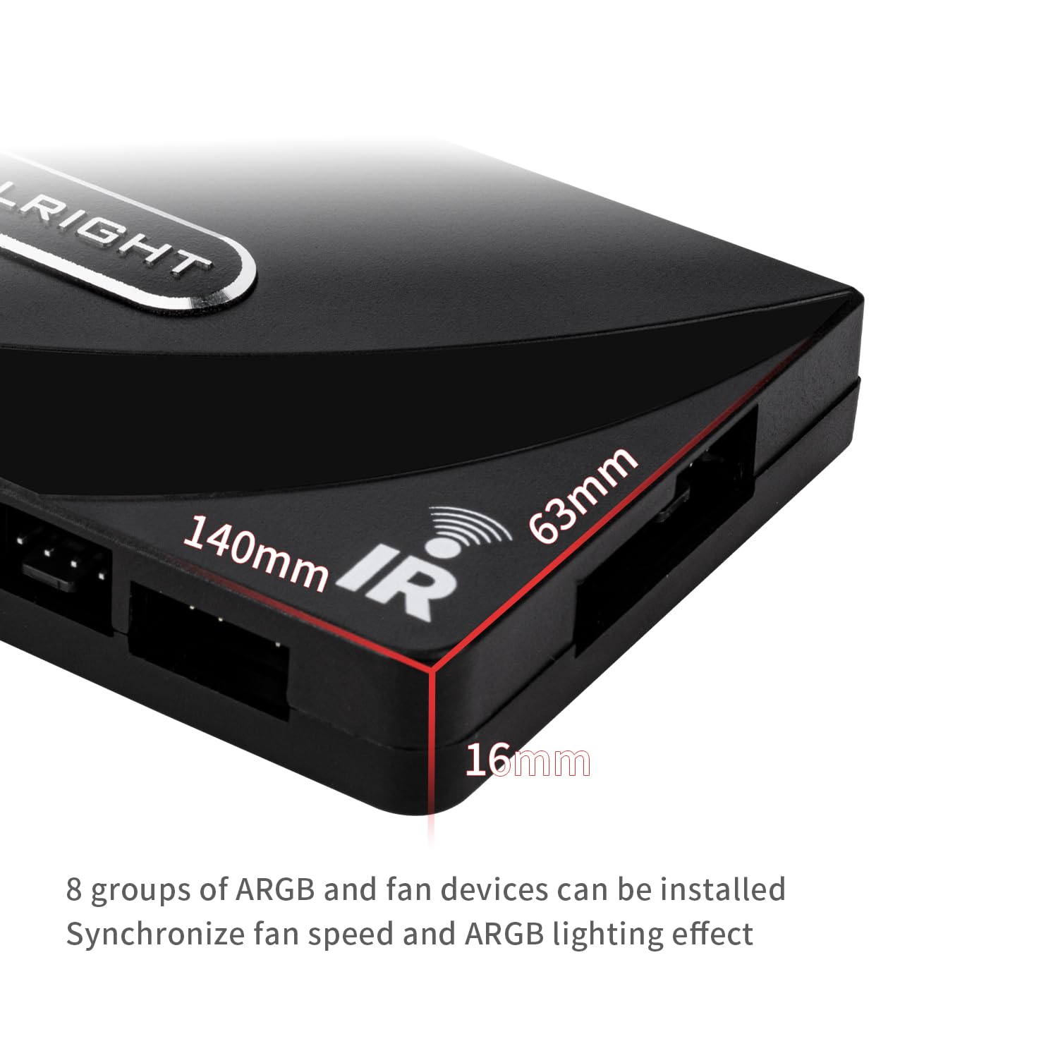 Thermalright ARGB and Fan HUB X8 IR Black dimensions
