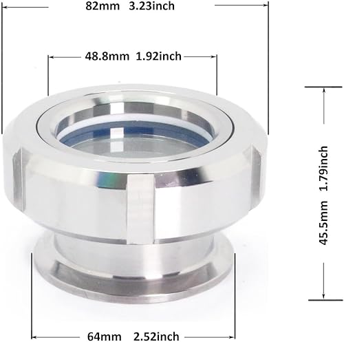 Miniatura 8 de QMINOX Vidrio sanitario de la vista de la unión de la soldadura de la abrazadera SS316 de 1,5 pulgadas tri