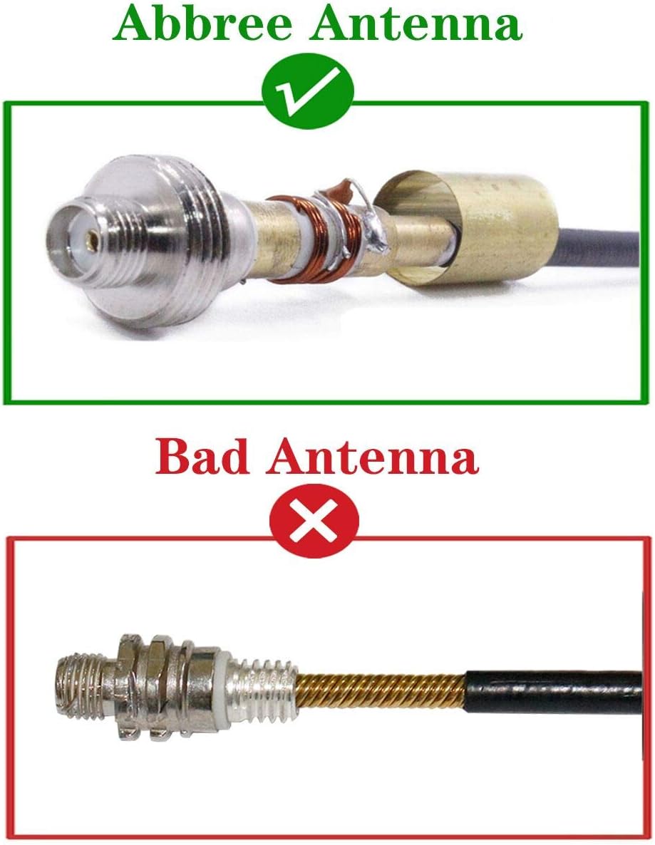 2 Pack ABBREE AR-771 14.96-Inch SMA-Female Dual Band VHF/UHF 144/430MHz High Gain Soft Whip Antenna for Baofeng UV-5R UV-82 BF-F8HP H6 BF-888S TIDRADIO H6 TD-F6 TD-F9GP Two Way Radio