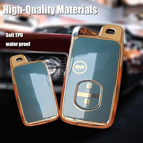 Miniatura 8 de HIBEYO Para Toyota 86 Crown Mark X Camry Prius Wish Ractis Avensis Aqua IQ Vitz Land Cruiser Prado Key Fob Accesorios Cubierta de llave Smart Key