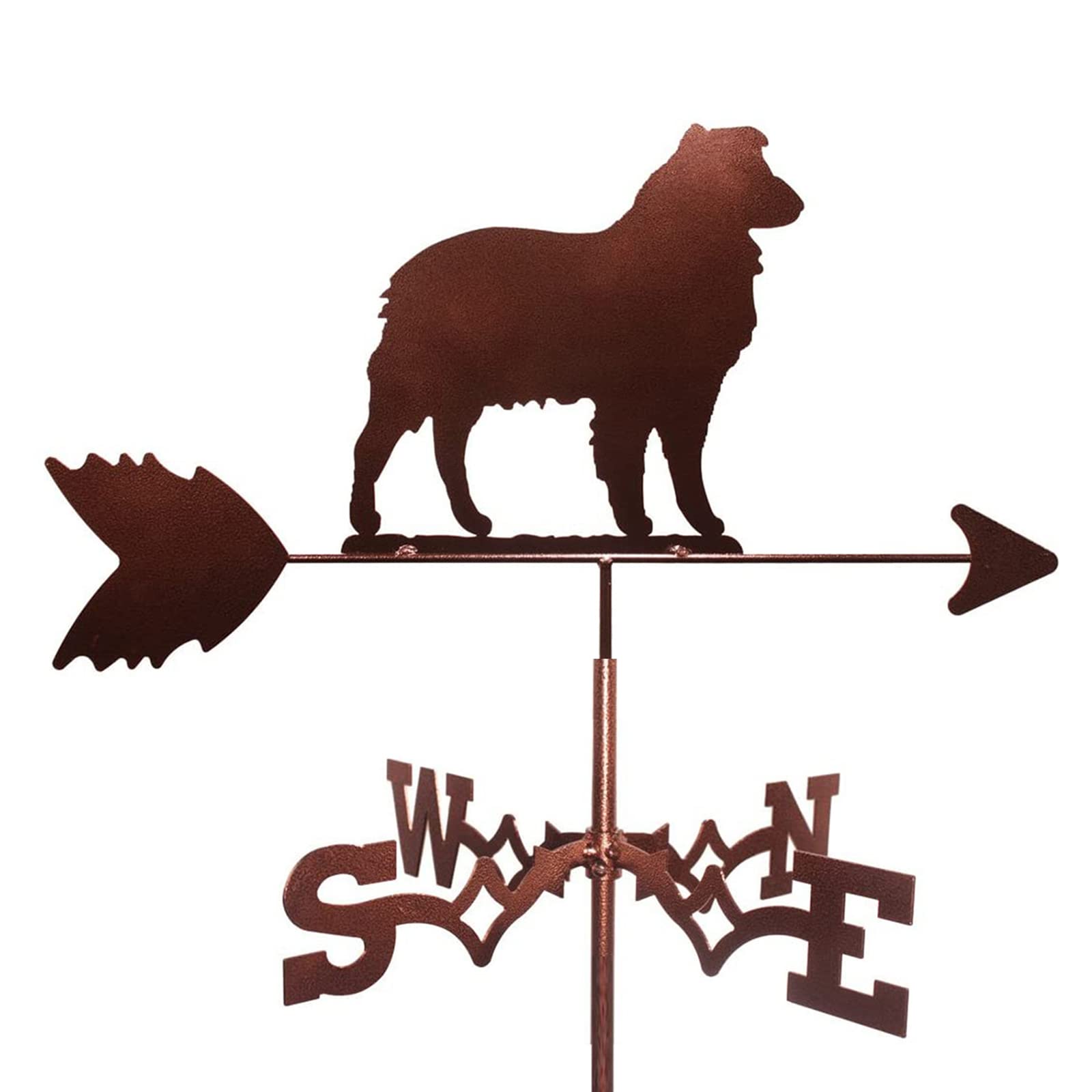 WIQUYBML Weather Vane Stainless Steel Weathervane Outdoor Iron Yard Direction Indicator Dog Wind Weathercock