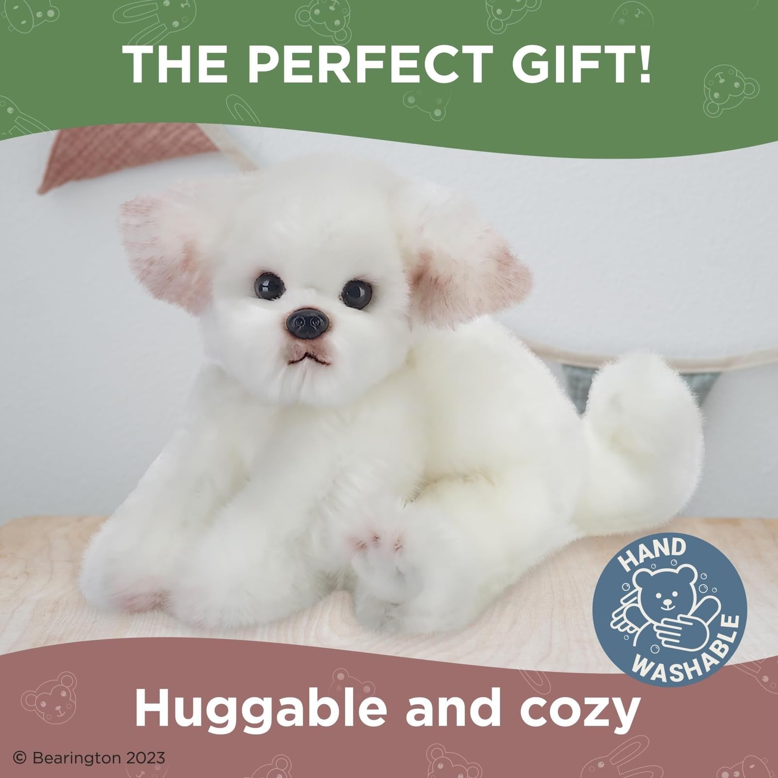 Bearington Angel The Maltese Stuffed Animal, 13 Inch White Dog Stuffed  Animal, for Ages 3-14