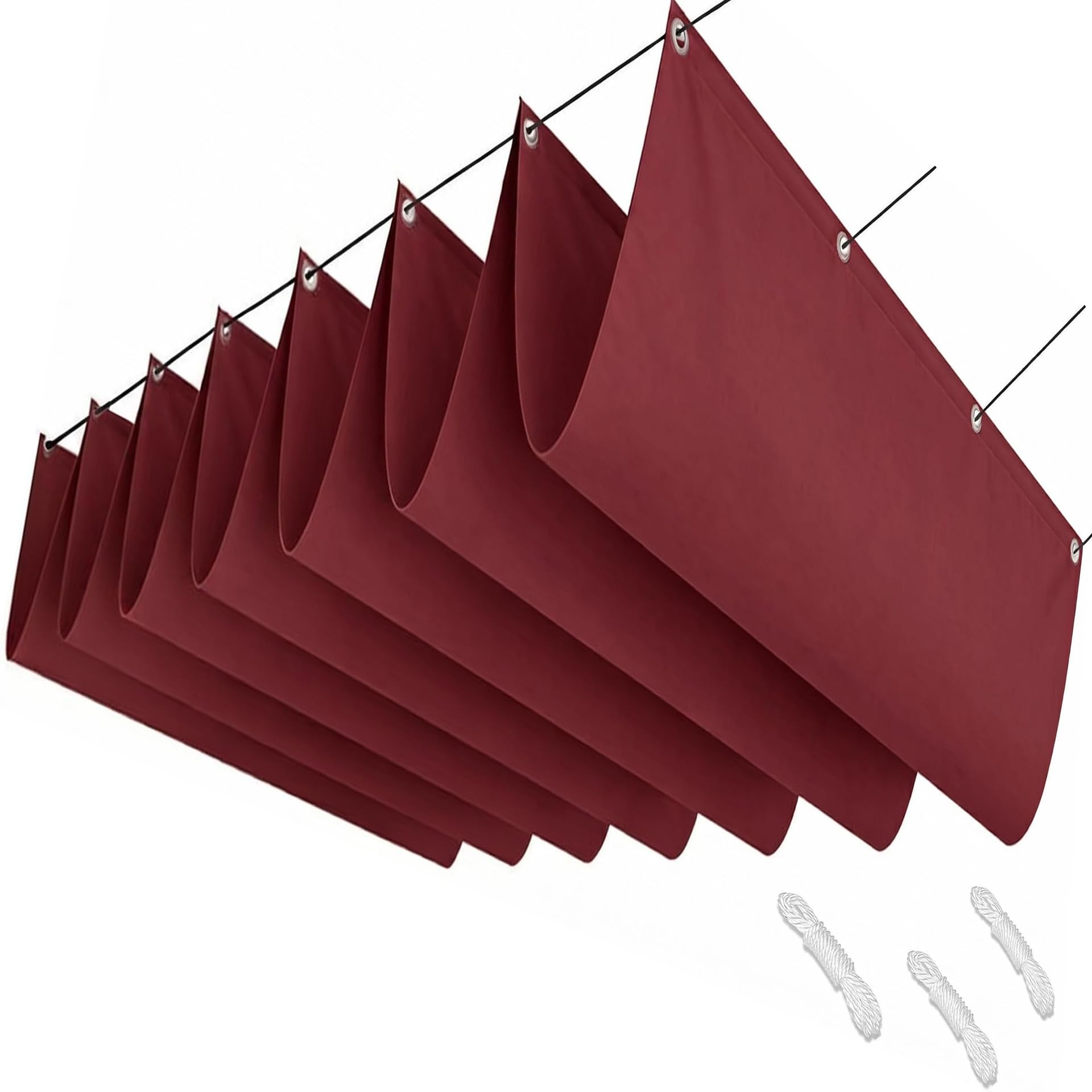 Einziehbares Welle Sonnensegel 100 x 500 cm UV Schutz Polyester Verstellbare Pergola Markise Viele Längen Und Breiten Zur Auswahl für Balkon Terrasse Garten, Rostrot