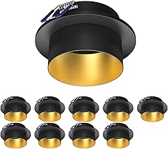 ledscom.de KRON 10 recessed ceiling frames, round, black/matt gold