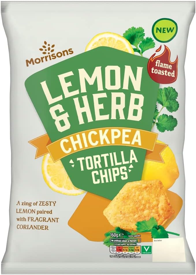 Morrisons Lemon & Herb Chickpea Tortilla Chips, 160g Amazon.co.uk