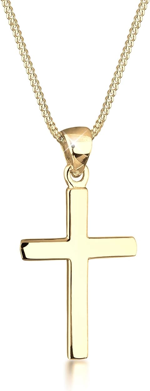 Elli Damen Halskette mit Kreuz Anhänger Basic Religion in 925 Sterling Silber 45 cm lang