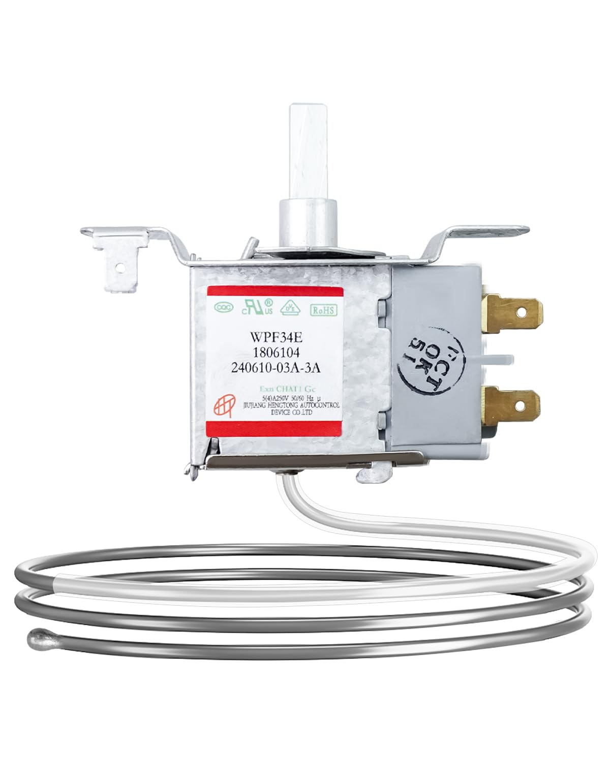 WPF-34E Refrigerator Thermostat Fit for Hisense Refrigerator Temperature Controller, Replaces WPF34E 1806104, 2-Pins Sensor Probe