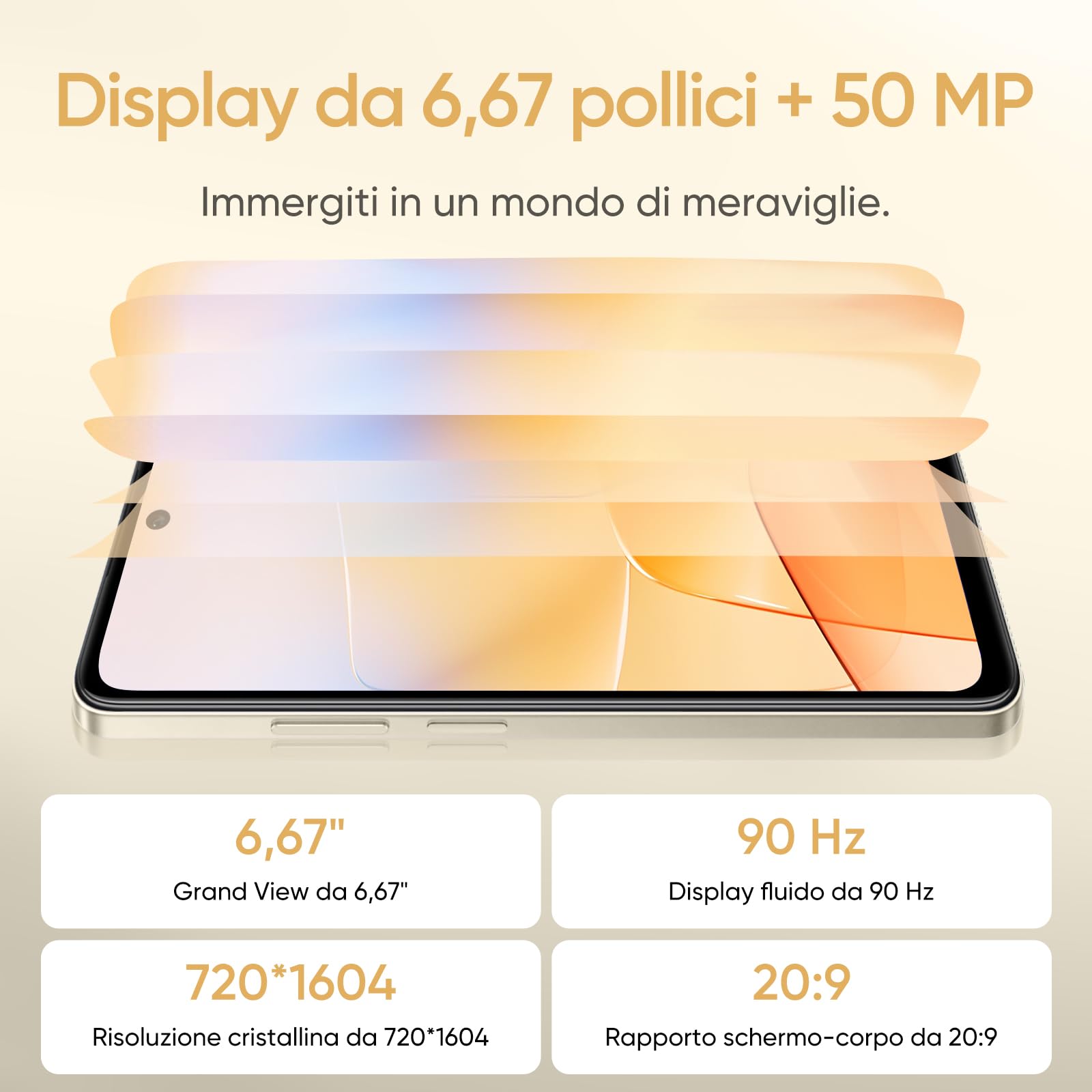 realme C65 Smartphone Android, 4G Telefono Cellulare, Schermo da 6,67'' per il comfort degli occhi, 12GB RAM dinamica, 128GB ROM, Fotocamera AI da 50 MP, G85 MediaTek Helio, Batteria da 5000 mAh, Oro