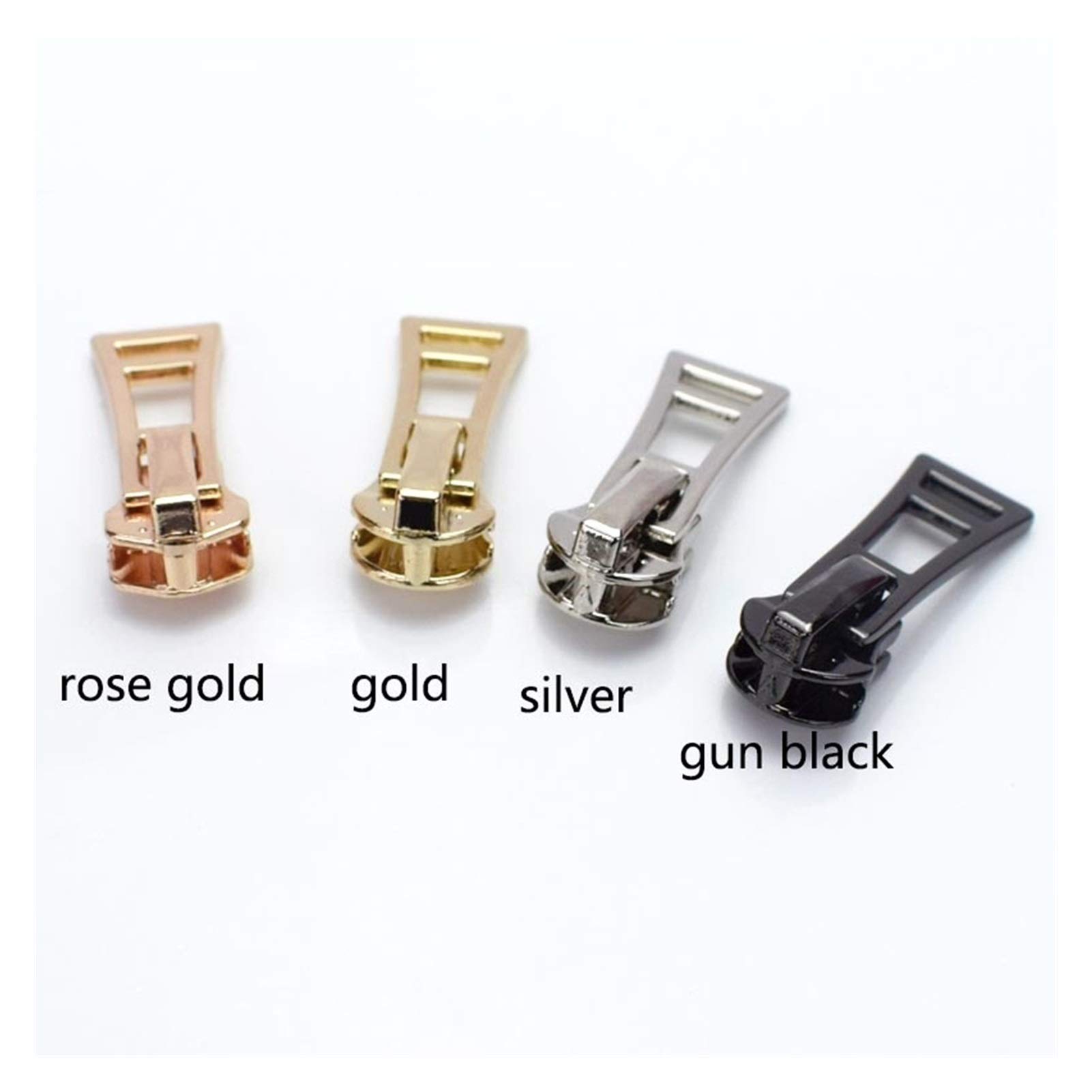 tiradores de cremallera, Kit de reparación de cremalleras de metal, 20 deslizadores de cremallera con cierre automático, n.° 5, sencillos y elegantes, cabezal de cremallera for coser, accesorios de ro