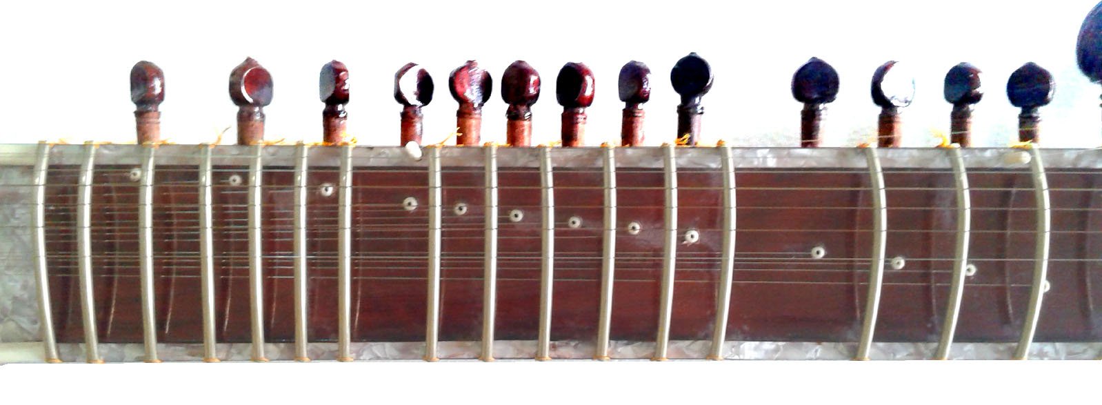 bella mano intagliato Sitar indiano in palissandro scuro. tagliare via il design, Acoustic elettrico.