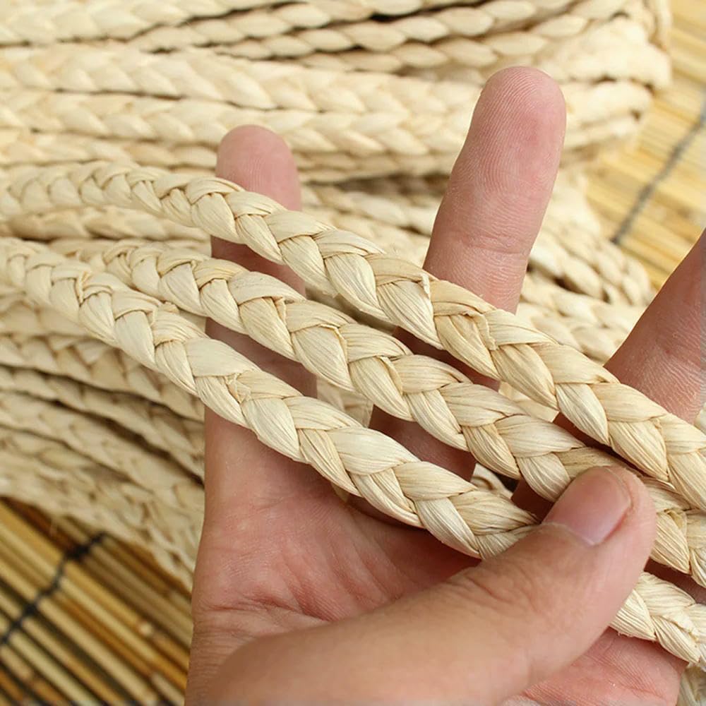 Jhdwu 02 8-10Mm 1Pc 4M/3.5M 3 Strand Corn Husk Straw Material Rattan Weaving Braid Straw Materials For Furniture Bag Diy Handmade Decor Craft