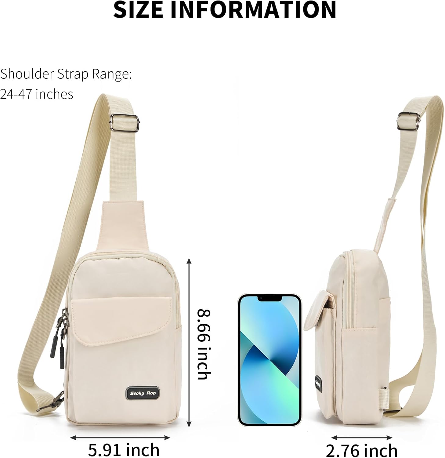 Seoky Rop Small Crossbody Bags for Women Men Nylon Water Resistant Sling Bag for Running Workout Travel - Image 2