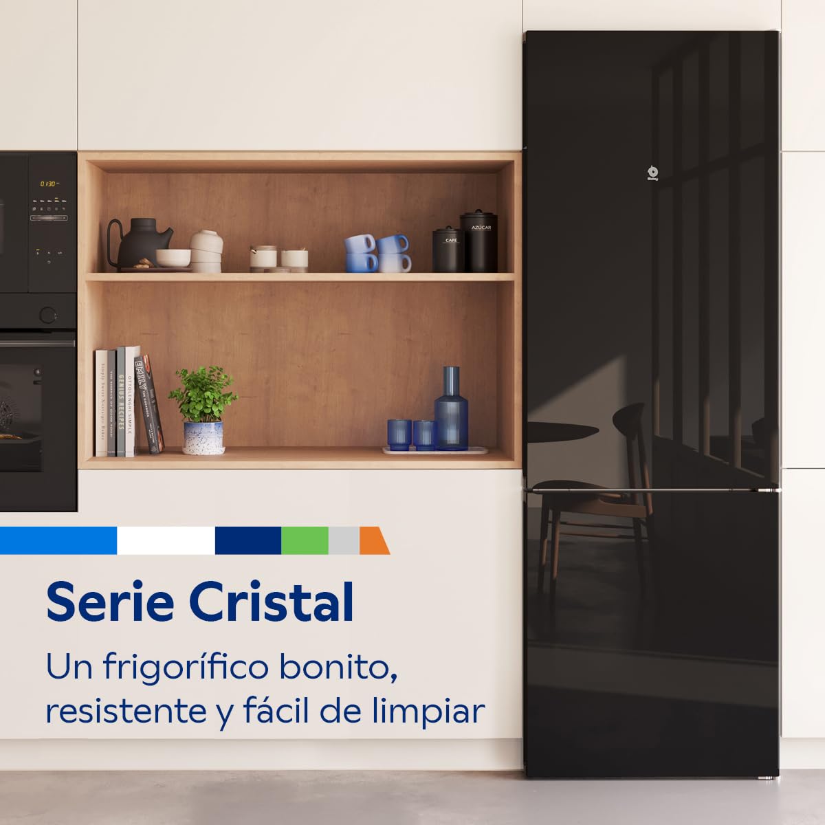 Balay, Frigorífico Combi, 203 x 70 cm, NoFrost, Negro, 3KFC879NI | Cajón ExtraFresh, Cajones ExtraCold 0ºC, Botellero Cromado, Luz LED, Tiradores verticales.