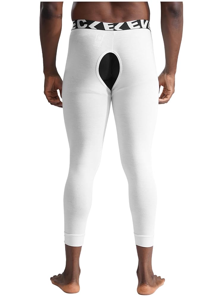 renvena Men's Open Crotch Thermal Compression Pants Warm