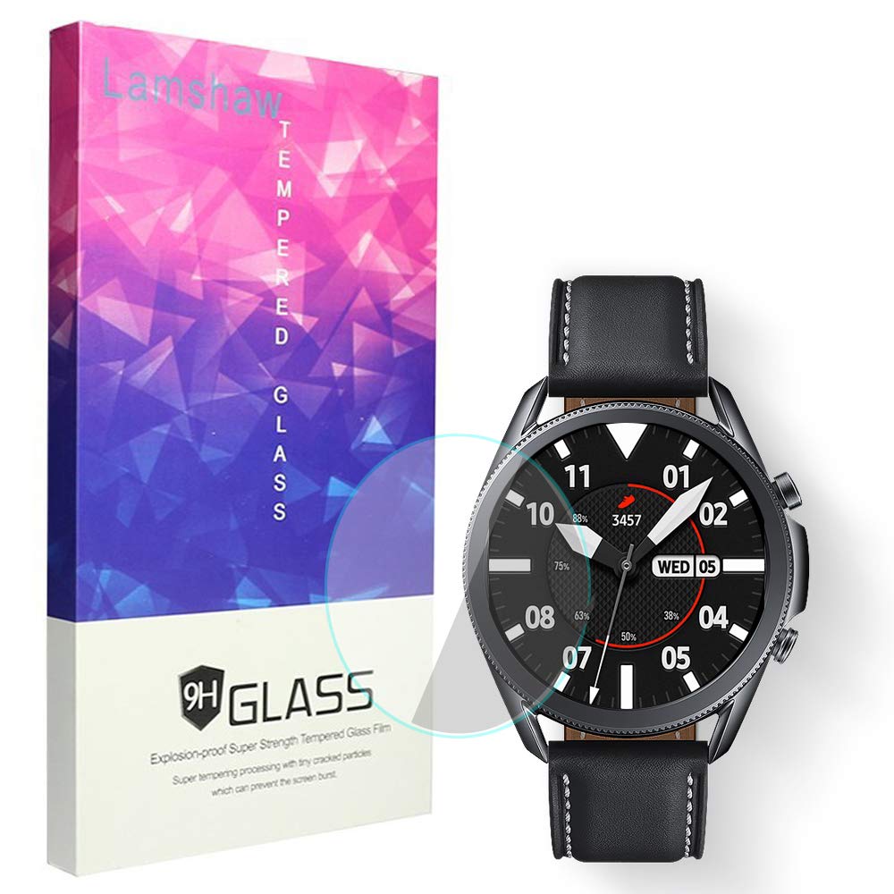 Compatible for Galaxy Watch 3 45mm Screen Protector, Blueshaw 9H Tempered Glass Screen Protector Compatible for Galaxy Watch3 41mm / 45mm (45mm case-3 pack)