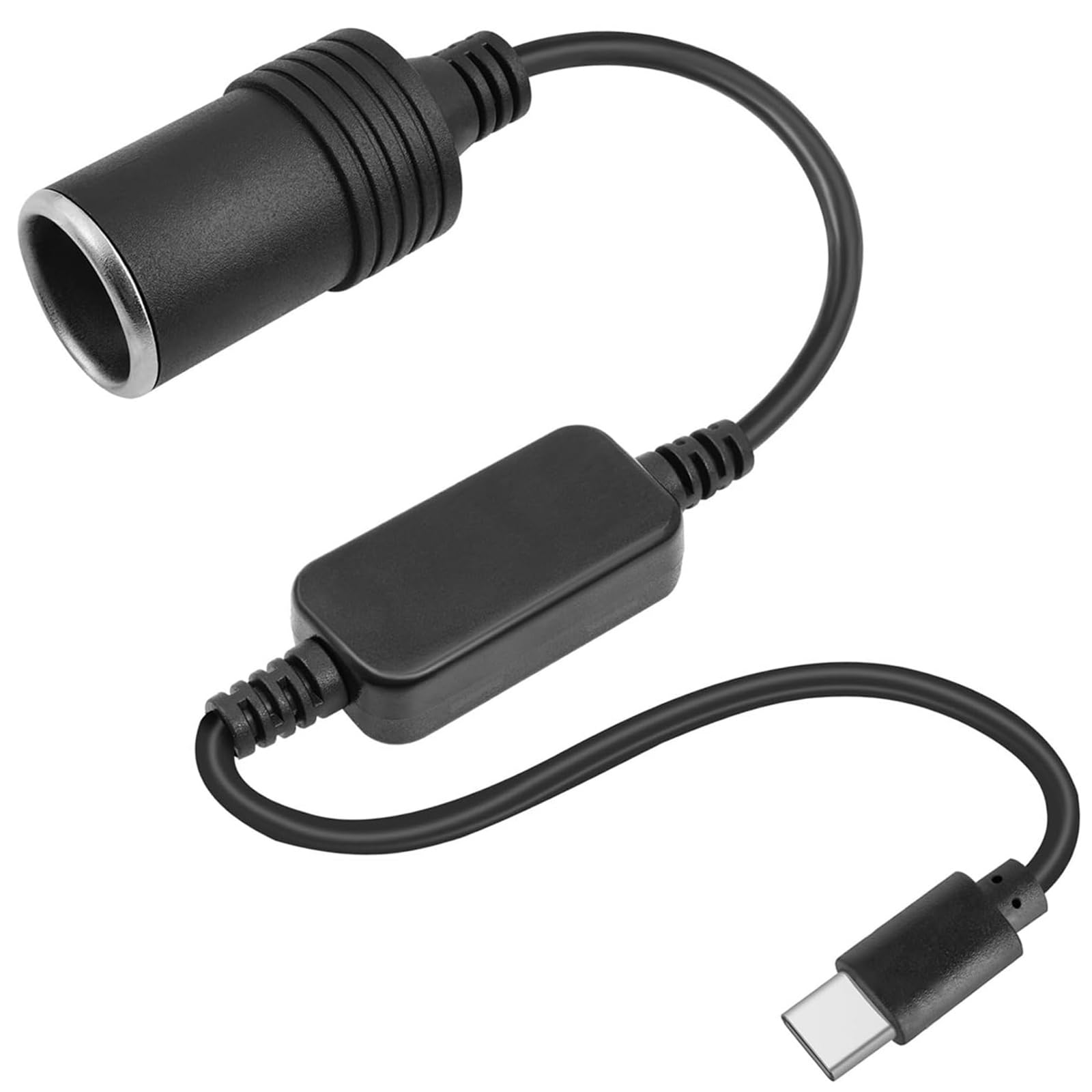 Powice Adapter USB C do gniazda zapalniczki samochodowej, 12 W, wtyczka USB C na 12 V, adapter do gniazda zapalniczki samochodowej, streamingu, lusterka wstecznego, kamery rozdzielczej, GPS, taśmy