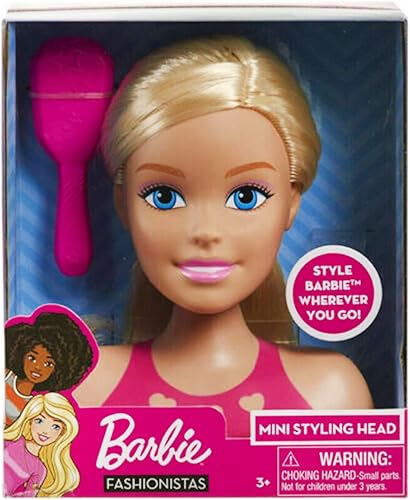 Just Play Conjunto de 2 piezas Barbie Doll Girls Mini Styling Head Play