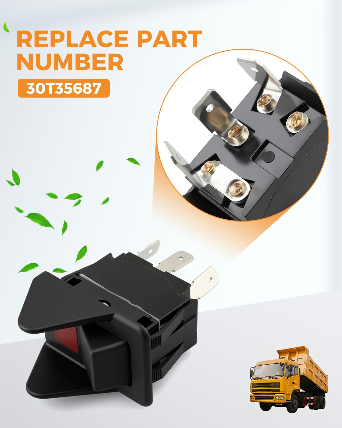 3 Terminal Rocker Switch 30T35687 Fit for Muncie Dump Truck PTO Control Switch