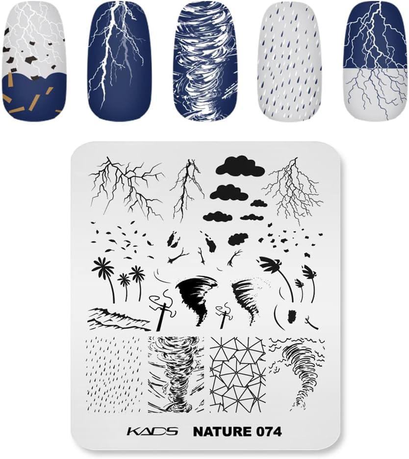 KADS Nail Stamp Template Nail Stamping Plates Nail Image DIY Decoration Tool (Nature 076)