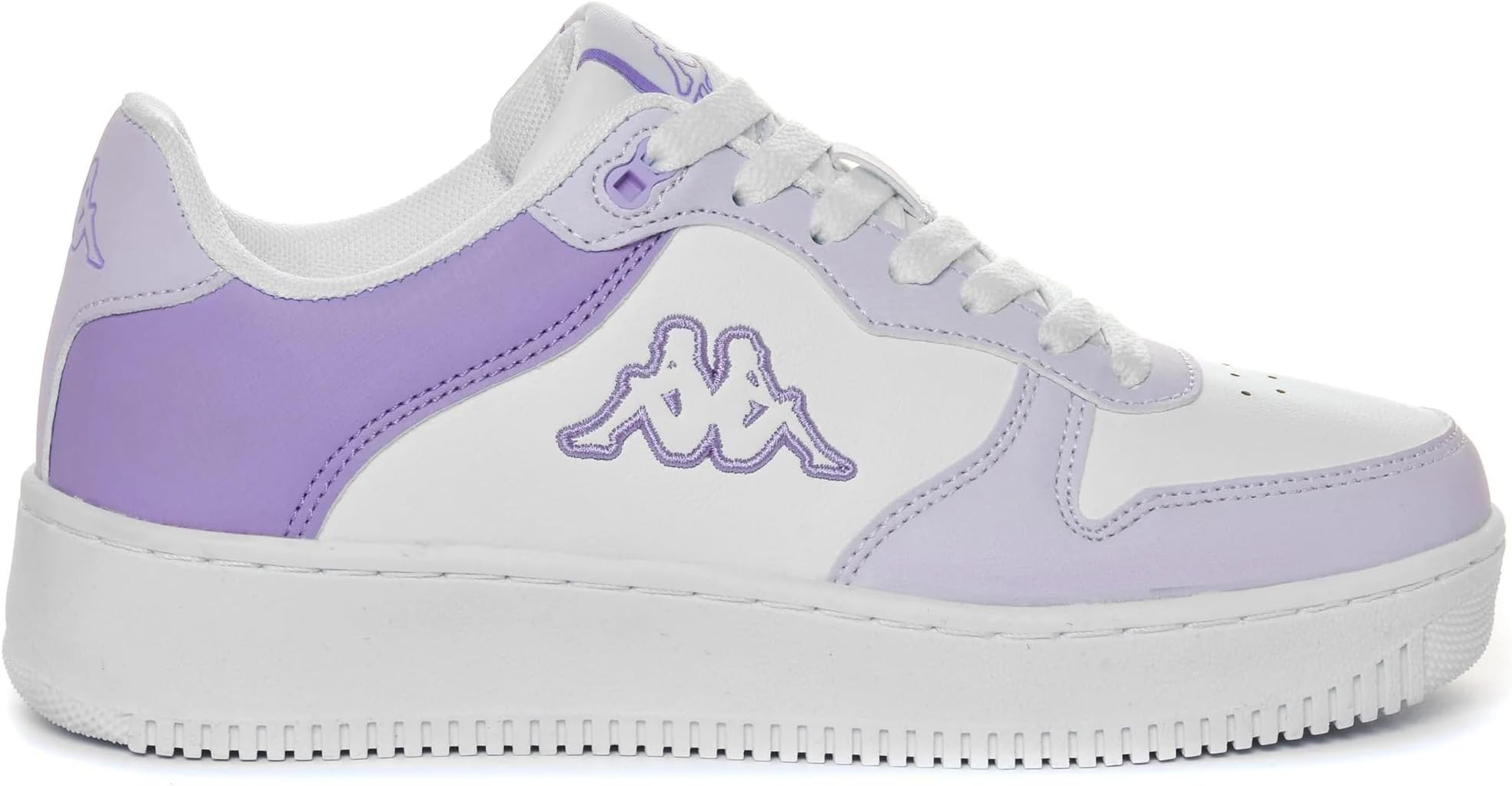 Unisex Low Cut Logo Maserta Sneakers in White-Violet Lt by KAPPA IT